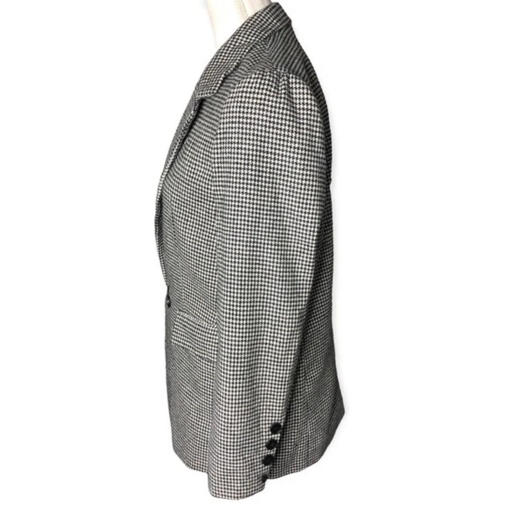 Forever 21 Houndstooth Double-Breasted Wool Blend Blazer